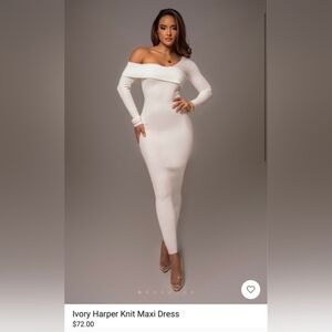 JLUXLABEL IVORY HARPER KNIT MAXI DRESS